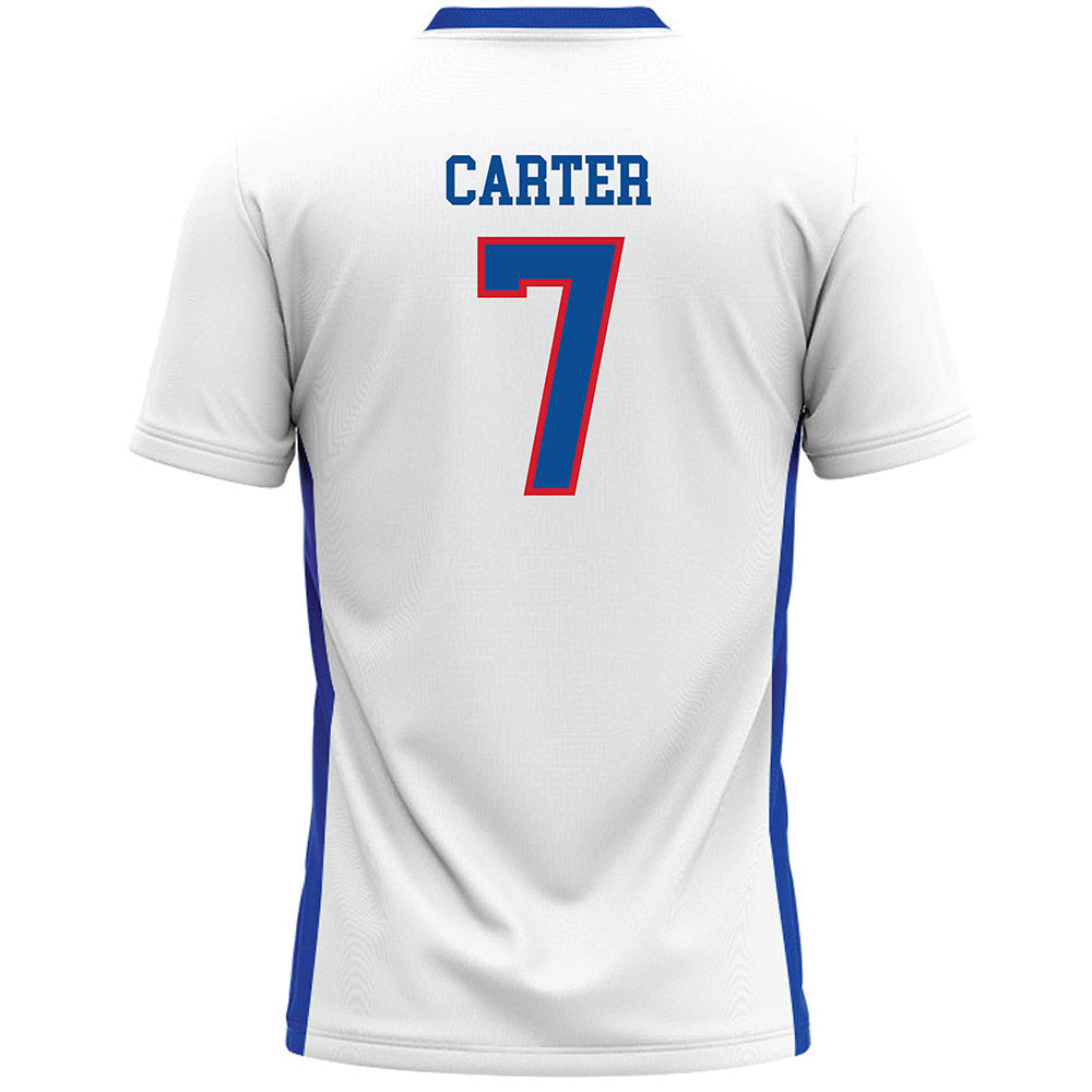 UMass Lowell - NCAA Women's Lacrosse : Madison Carter - White Lacrosse Jersey -1