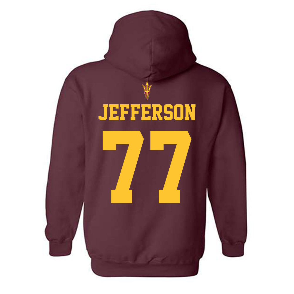 Arizona State - NCAA Football : Matai Jefferson - Fashion Shersey Hooded Sweatshirt-1