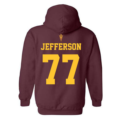 Arizona State - NCAA Football : Matai Jefferson - Fashion Shersey Hooded Sweatshirt-1