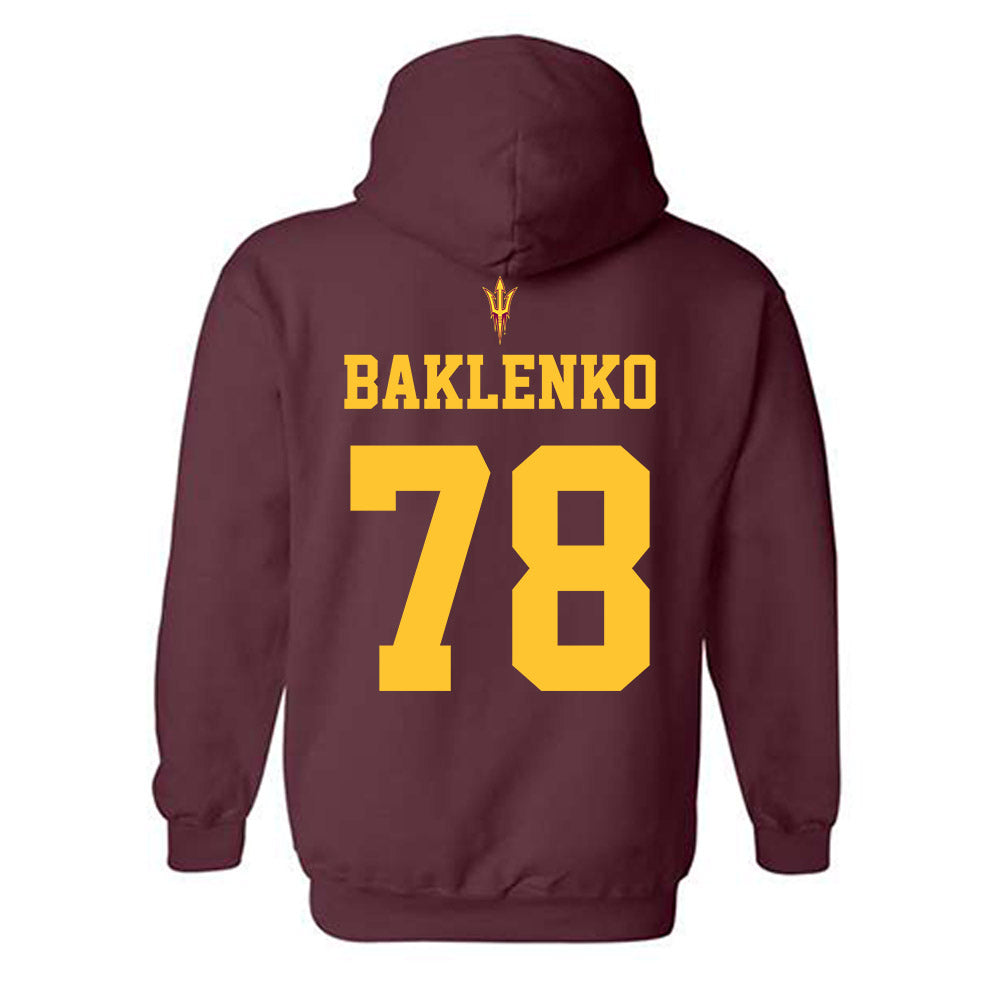 Arizona State - NCAA Football : Luke Baklenko - Fashion Shersey Hooded Sweatshirt-1