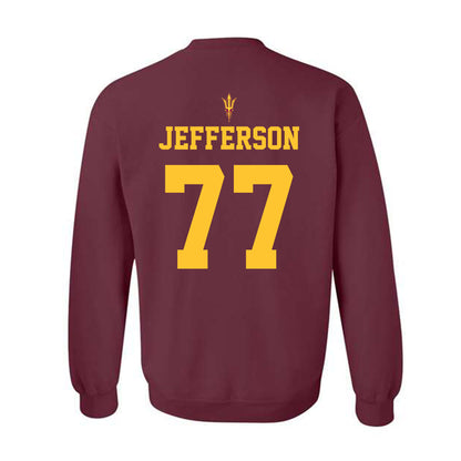 Arizona State - NCAA Football : Matai Jefferson - Fashion Shersey Crewneck Sweatshirt-1