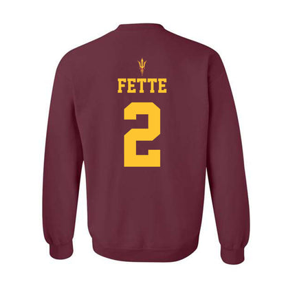 Arizona State - NCAA Football : Jake Fette - Fashion Shersey Crewneck Sweatshirt-1