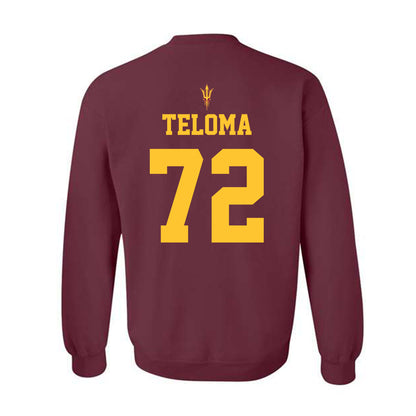 Arizona State - NCAA Football : Doughless Teloma - Fashion Shersey Crewneck Sweatshirt-1