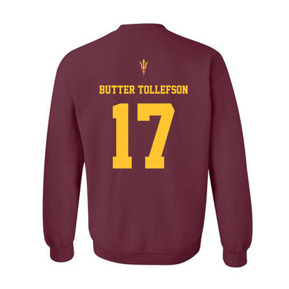 Arizona State - NCAA Football : Michael "Butter" Tollefson - Fashion Shersey Crewneck Sweatshirt-1