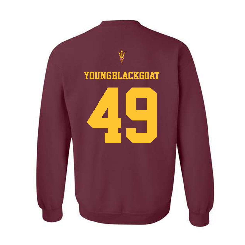 Arizona State - NCAA Football : Prayer Young-Blackgoat - Activate The Valley Crewneck Sweatshirt-1