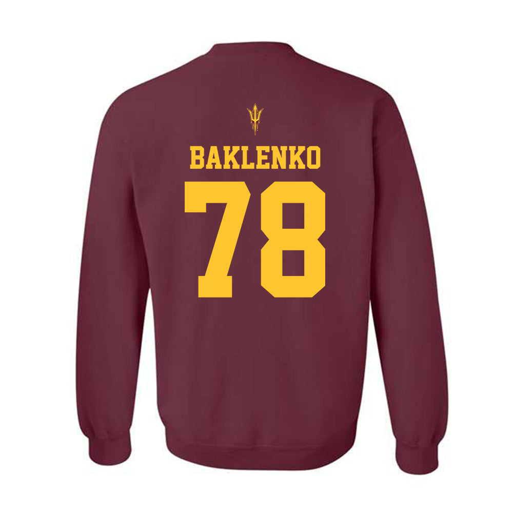 Arizona State - NCAA Football : Luke Baklenko - Activate The Valley Crewneck Sweatshirt-1