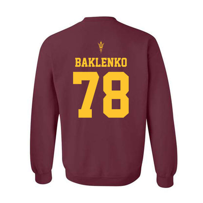 Arizona State - NCAA Football : Luke Baklenko - Activate The Valley Crewneck Sweatshirt-1