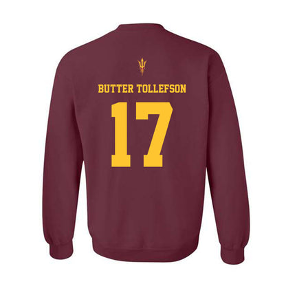 Arizona State - NCAA Football : Michael "Butter" Tollefson - Activate The Valley Crewneck Sweatshirt-1