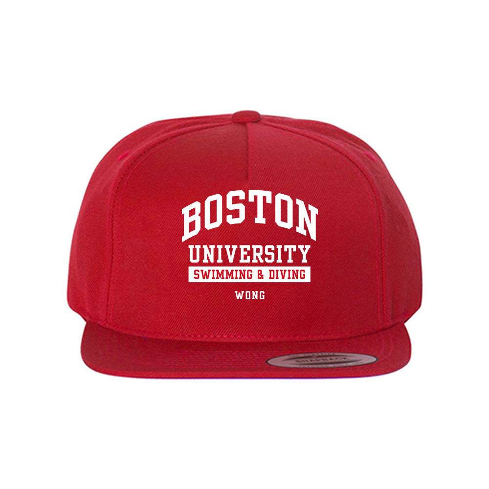 BU - NCAA Men's Swimming & Diving : Ethan Wong - Snapback Hat-0