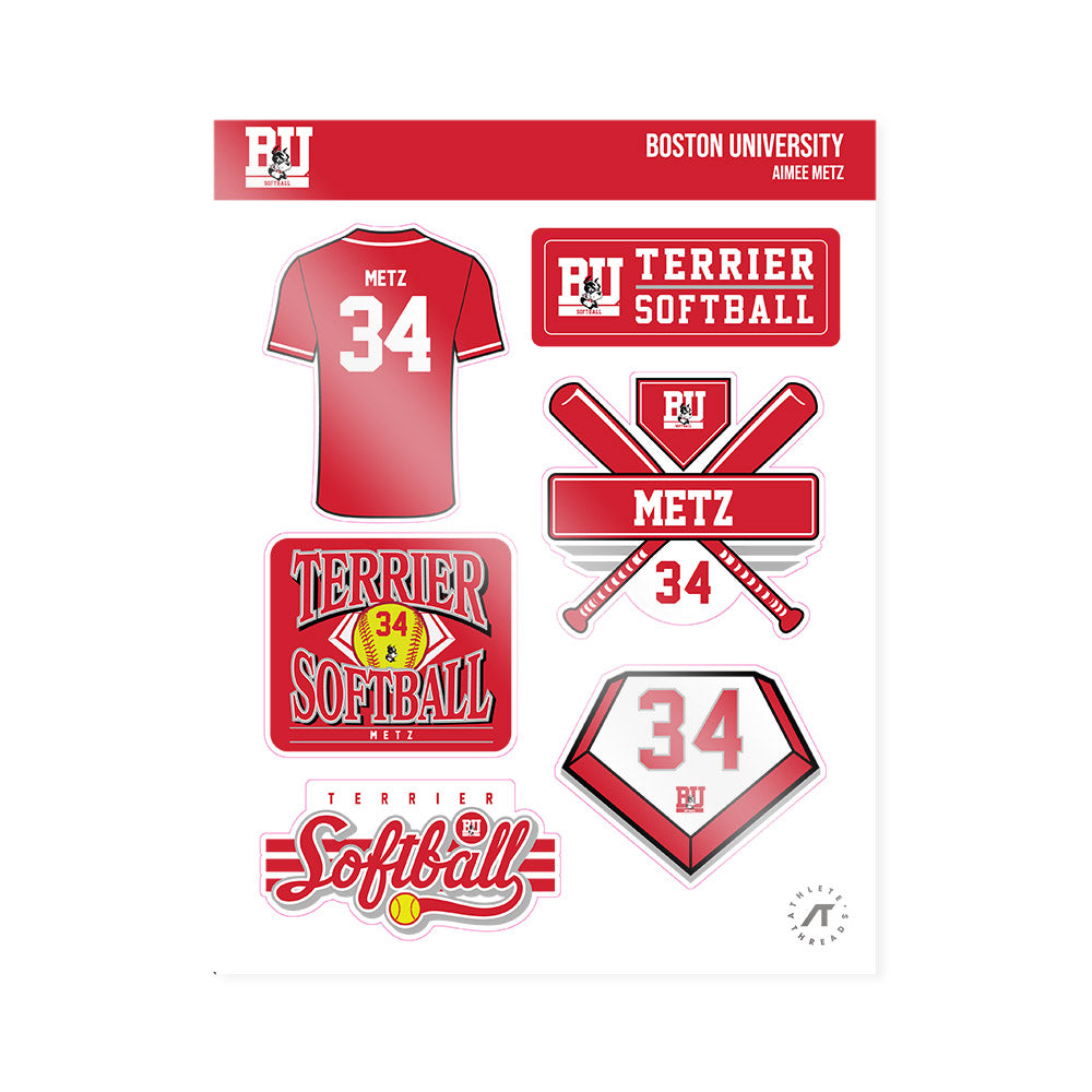 BU - NCAA Softball : Aimee Metz - Sticker Sheet-0