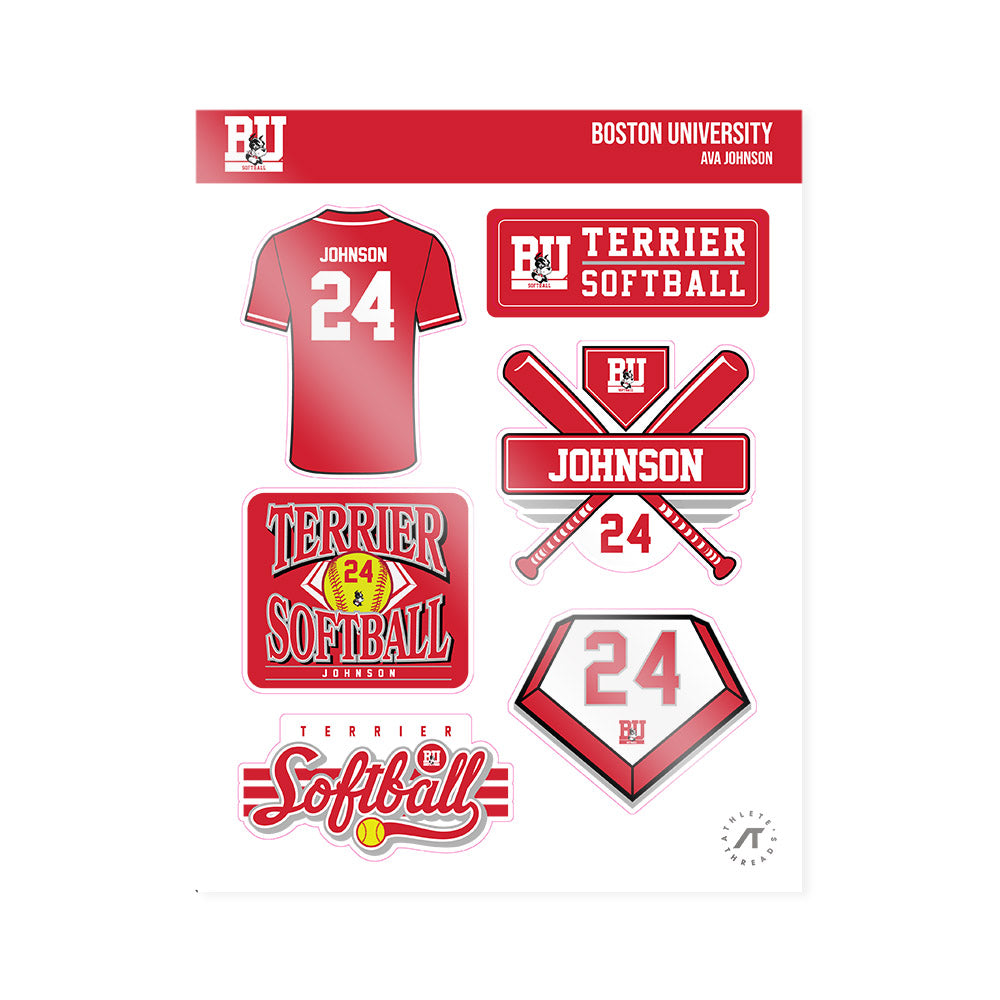 BU - NCAA Softball : Ava Johnson - Sticker Sheet-0