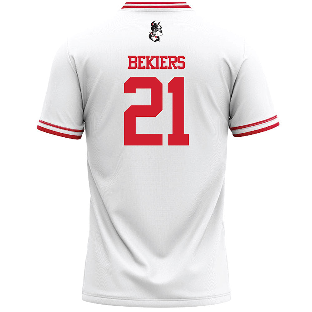 BU - NCAA Men's Lacrosse : Ben Bekiers - White Lacrosse Jersey-1