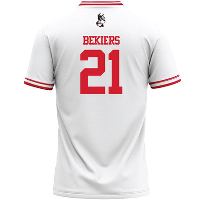 BU - NCAA Men's Lacrosse : Ben Bekiers - White Lacrosse Jersey-1