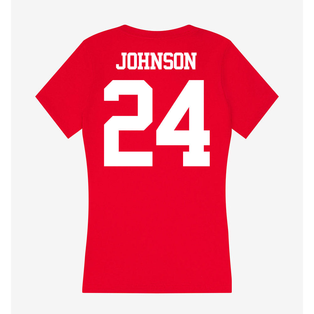 BU - NCAA Softball : Ava Johnson - Women's V-Neck T-Shirt-1
