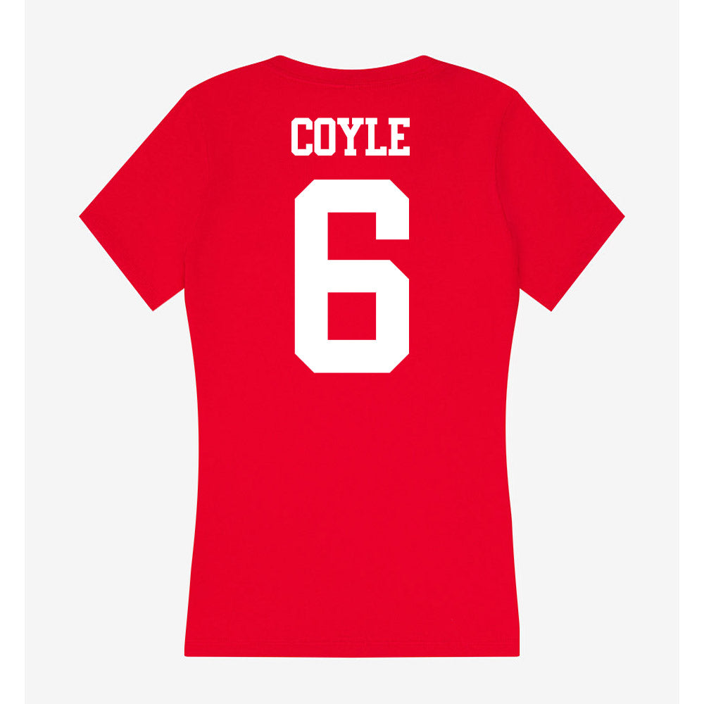 BU - NCAA Softball : Megan Coyle - Women's V-Neck T-Shirt-1