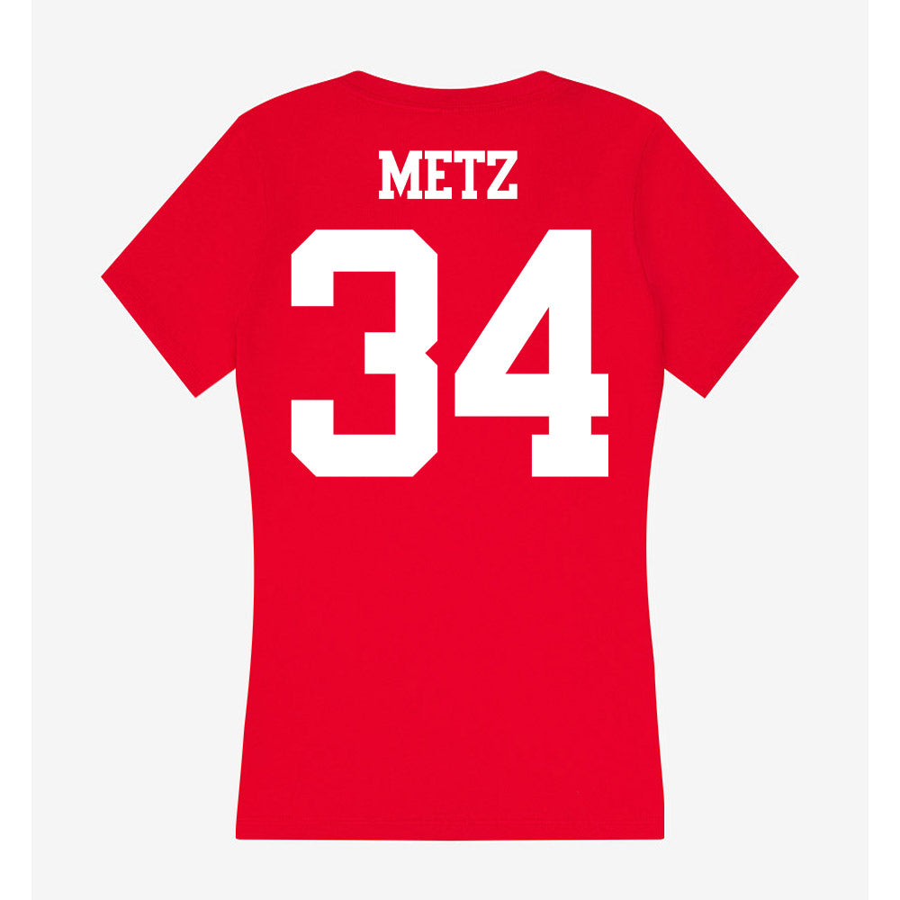 BU - NCAA Softball : Aimee Metz - Women's V-Neck T-Shirt-1