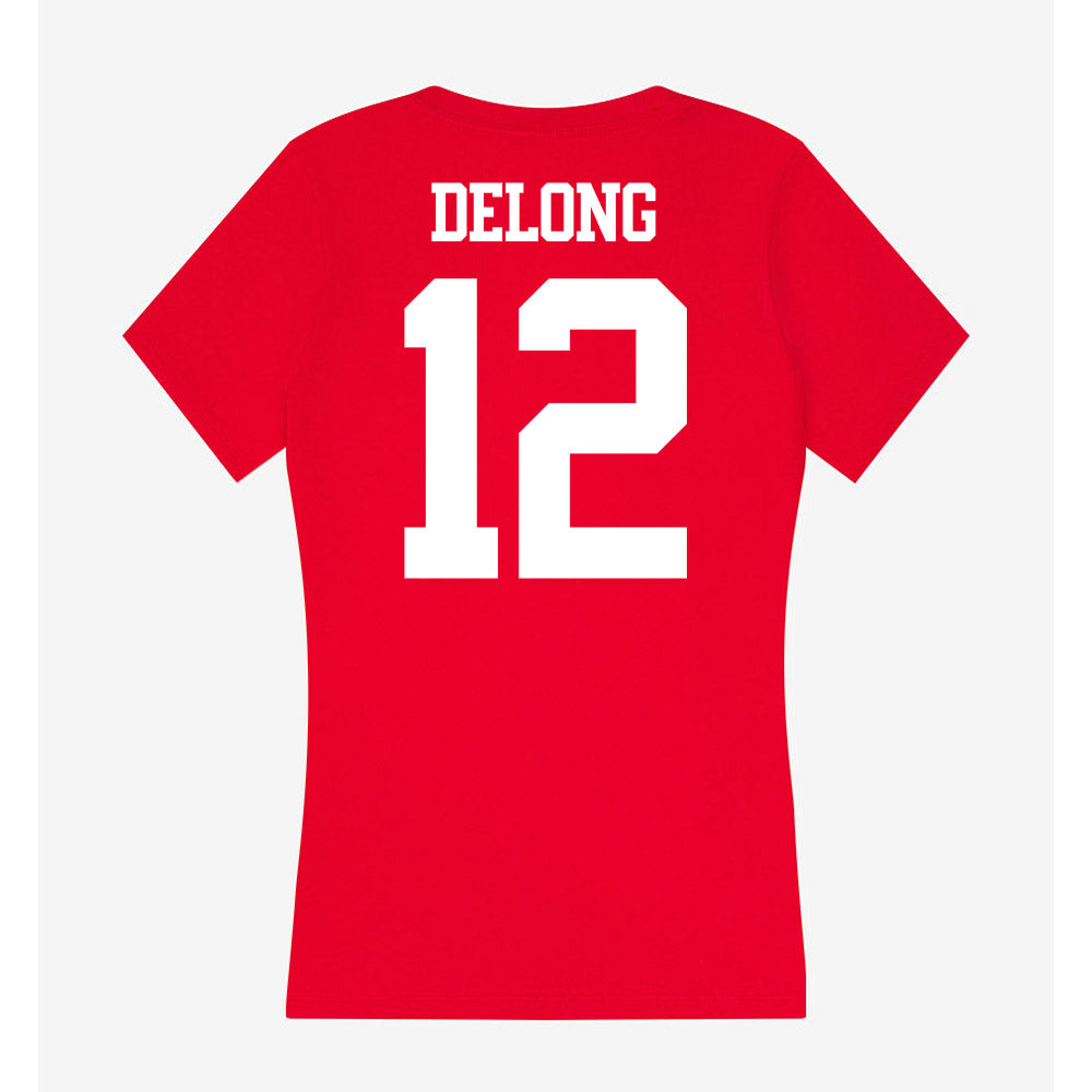 BU - NCAA Softball : Olivia DeLong - Women's V-Neck T-Shirt-1