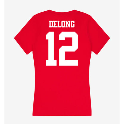 BU - NCAA Softball : Olivia DeLong - Women's V-Neck T-Shirt-1