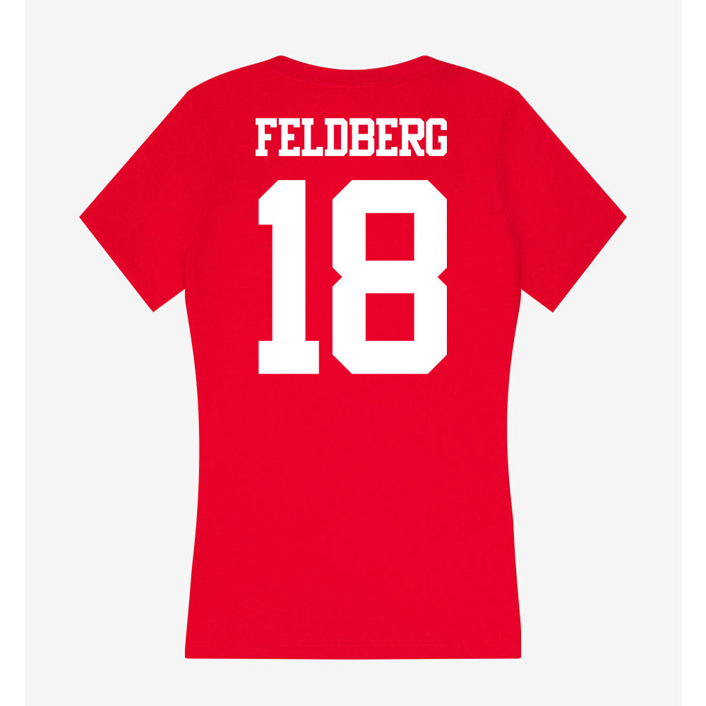BU - NCAA Men's Ice Hockey : Jay Feldberg - Women's V-Neck T-Shirt-1