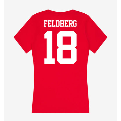 BU - NCAA Men's Ice Hockey : Jay Feldberg - Women's V-Neck T-Shirt-1