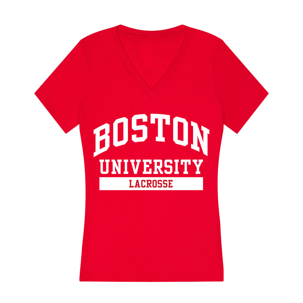 BU - NCAA Men's Lacrosse : Mike Luce - Women's V-Neck T-Shirt-0