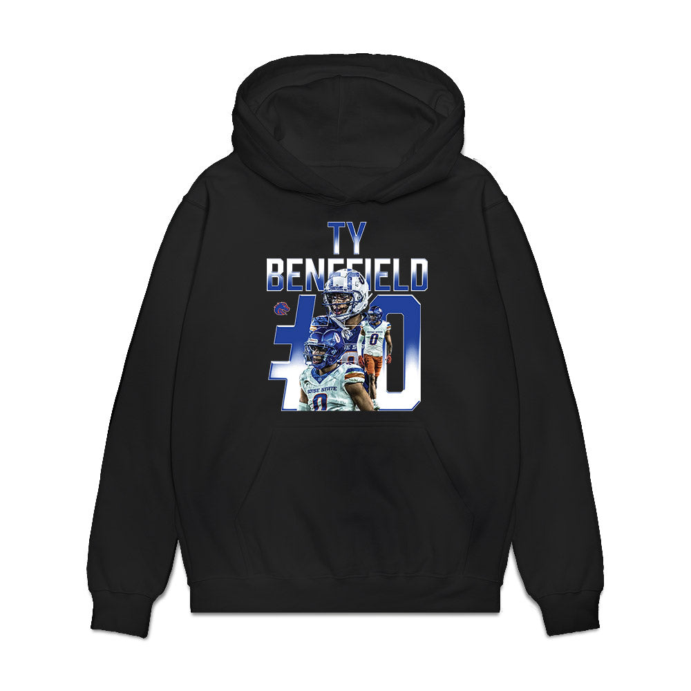 Boise State - NCAA Football : Ty Benefield - Collage Premium Hooded Sweatshirt-0