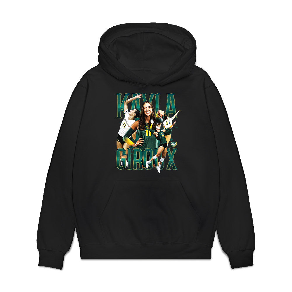 Wayne State - NCAA Women's Volleyball : Kayla Giroux - Collage Premium Hooded Sweatshirt-0