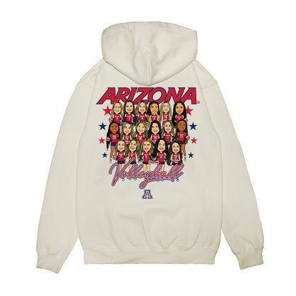 Arizona - NCAA Women's Volleyball : - Team Caricature Premium Hooded Sweatshirt-1