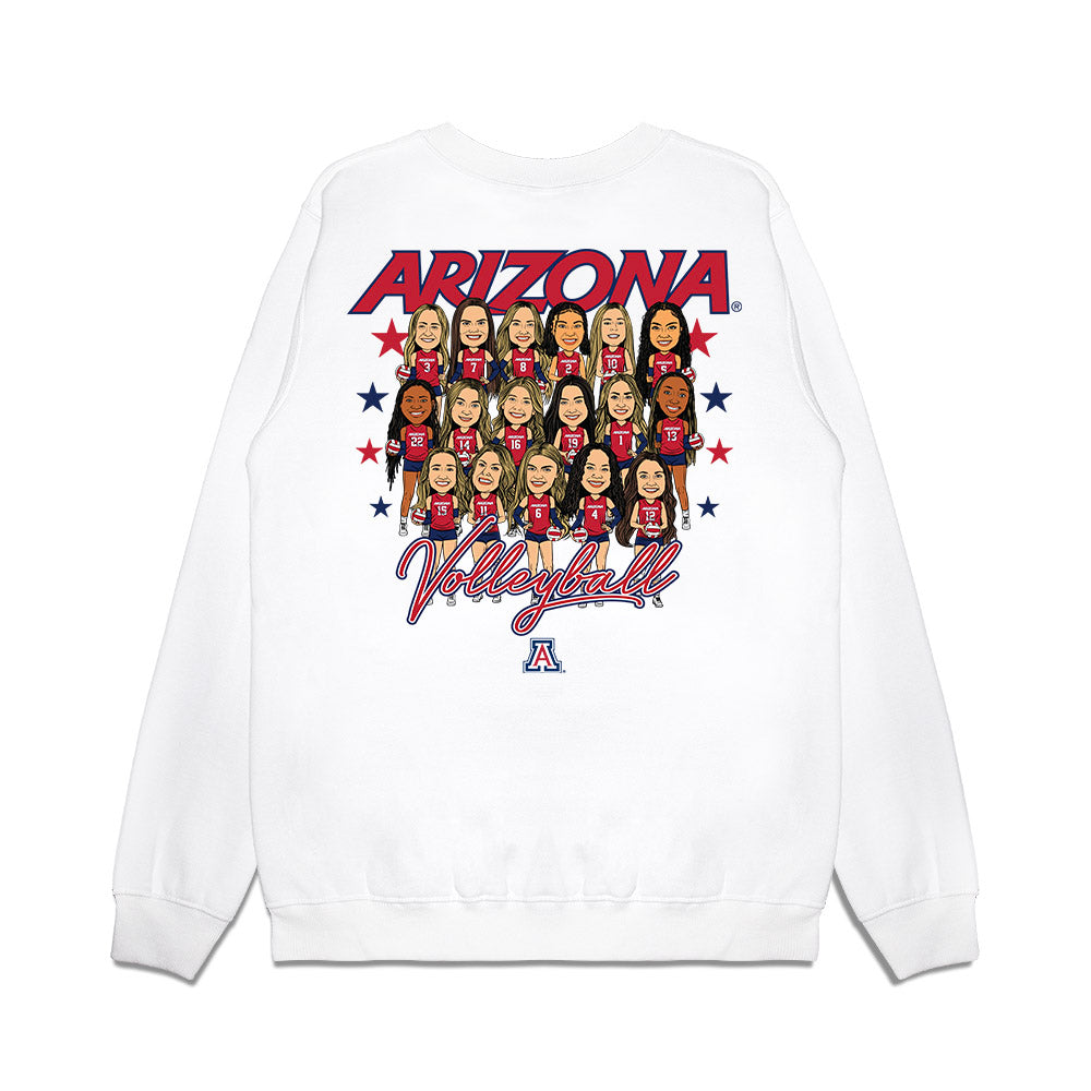 Arizona - NCAA Women's Volleyball : - Team Caricature Premium Crewneck Sweatshirt-1