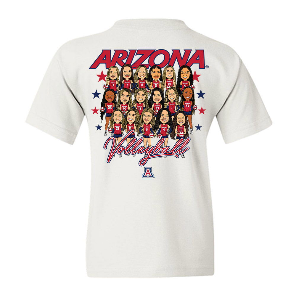 Arizona - NCAA Women's Volleyball : - Team Caricature Youth T-Shirt-1