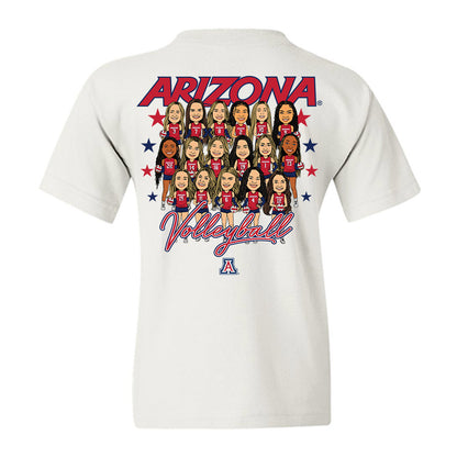 Arizona - NCAA Women's Volleyball : - Team Caricature Youth T-Shirt-1
