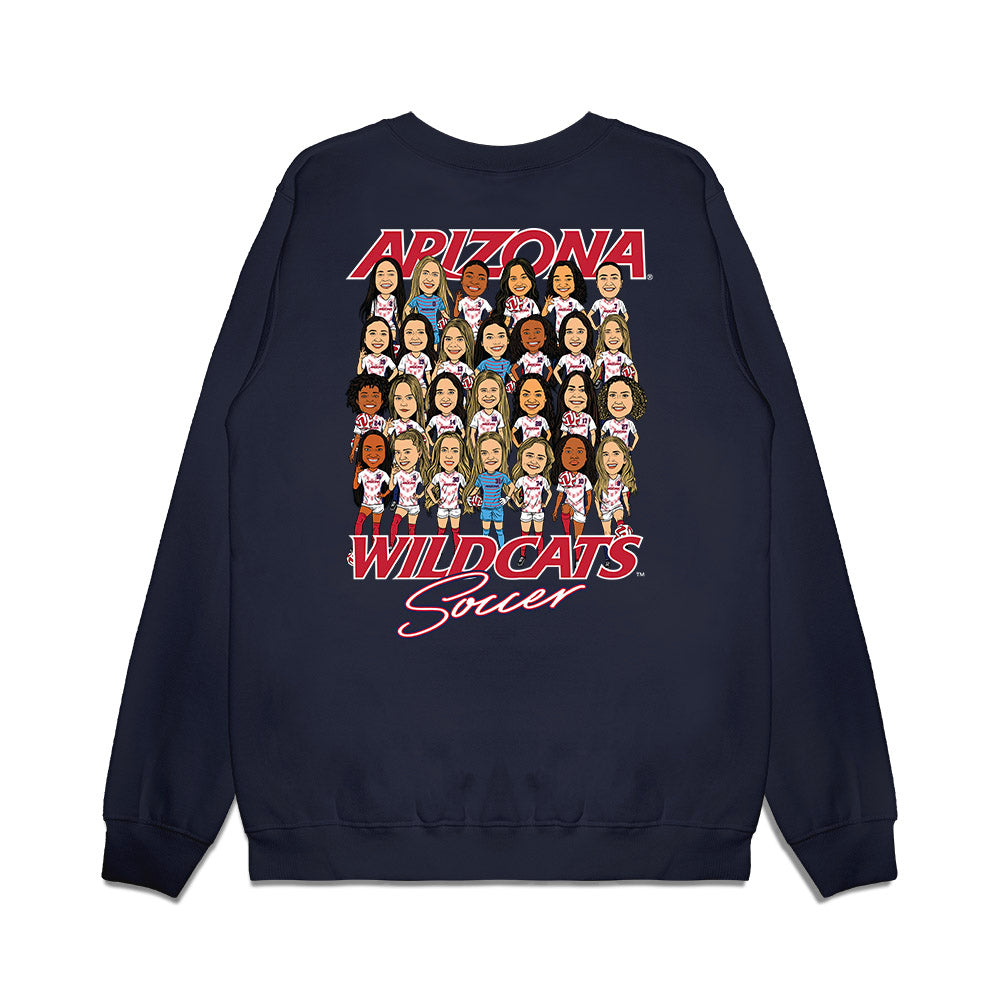 Arizona - NCAA Women's Soccer : - Team Caricature Premium Crewneck Sweatshirt-1