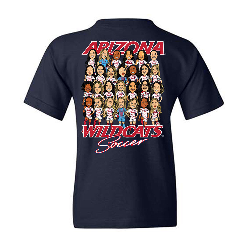 Arizona - NCAA Women's Soccer : - Team Caricature Youth T-Shirt-1