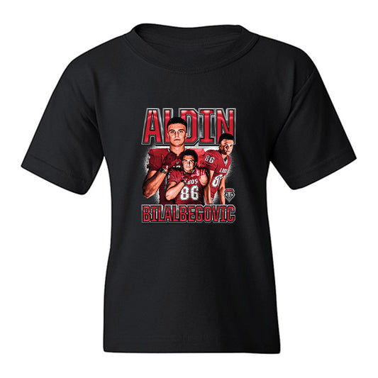New Mexico - NCAA Football : Aldin Bilalbegovic - Caricature Youth T-Shirt-0