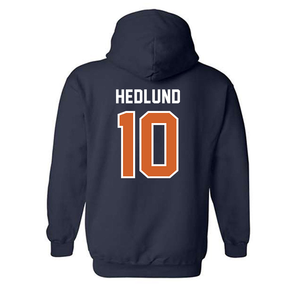 Wheaton IL - NCAA Baseball : Nathan Hedlund - Navy Hooded Sweatshirt-1
