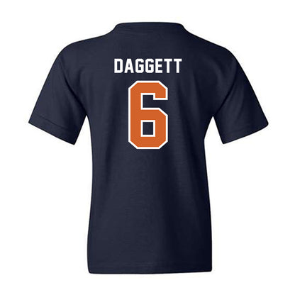 Wheaton IL - NCAA Baseball : Cole Daggett - Navy Youth T-Shirt-1
