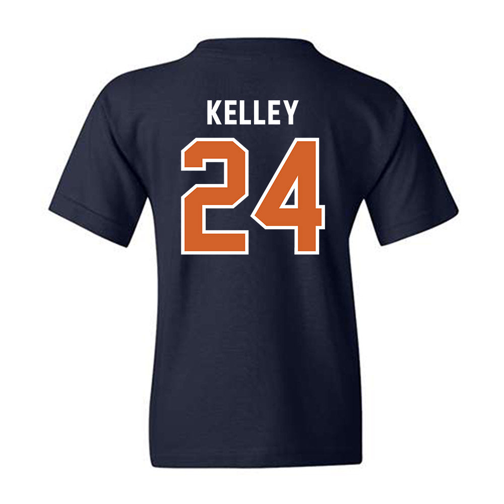 Wheaton IL - NCAA Baseball : Caleb Kelley - Navy Youth T-Shirt-1