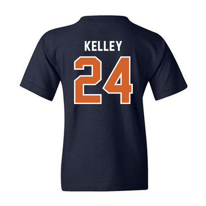 Wheaton IL - NCAA Baseball : Caleb Kelley - Navy Youth T-Shirt-1