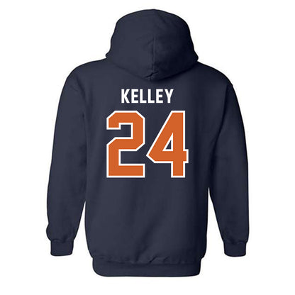 Wheaton IL - NCAA Baseball : Caleb Kelley - Navy Hooded Sweatshirt-1