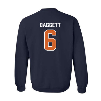 Wheaton IL - NCAA Baseball : Cole Daggett - Navy Crewneck Sweatshirt-1