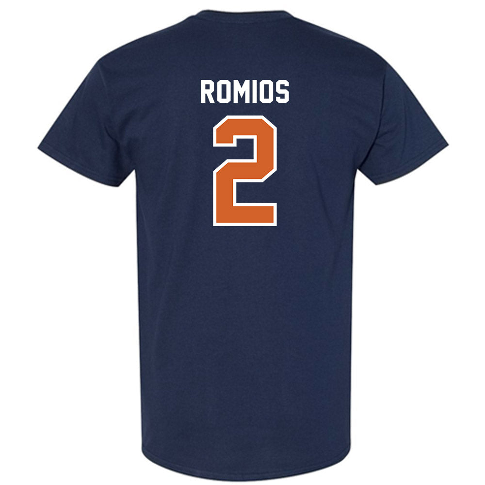 Wheaton IL - NCAA Baseball : Niko Romios - Navy T-Shirt-1