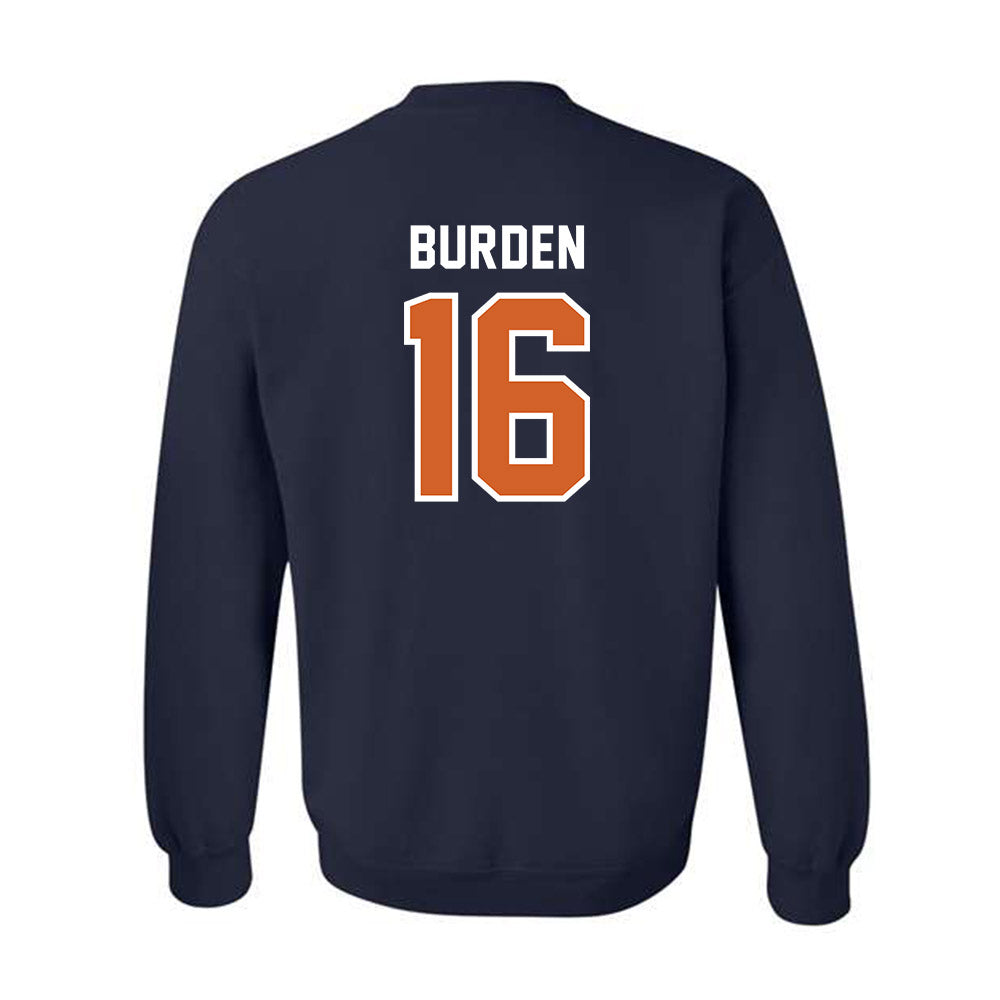 Wheaton IL - NCAA Baseball : Nate Burden - Navy Crewneck Sweatshirt-1