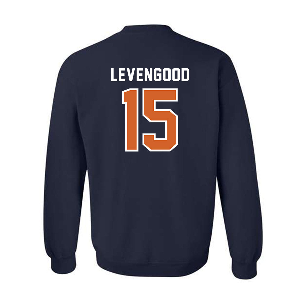 Wheaton IL - NCAA Baseball : David Levengood - Navy Crewneck Sweatshirt-1