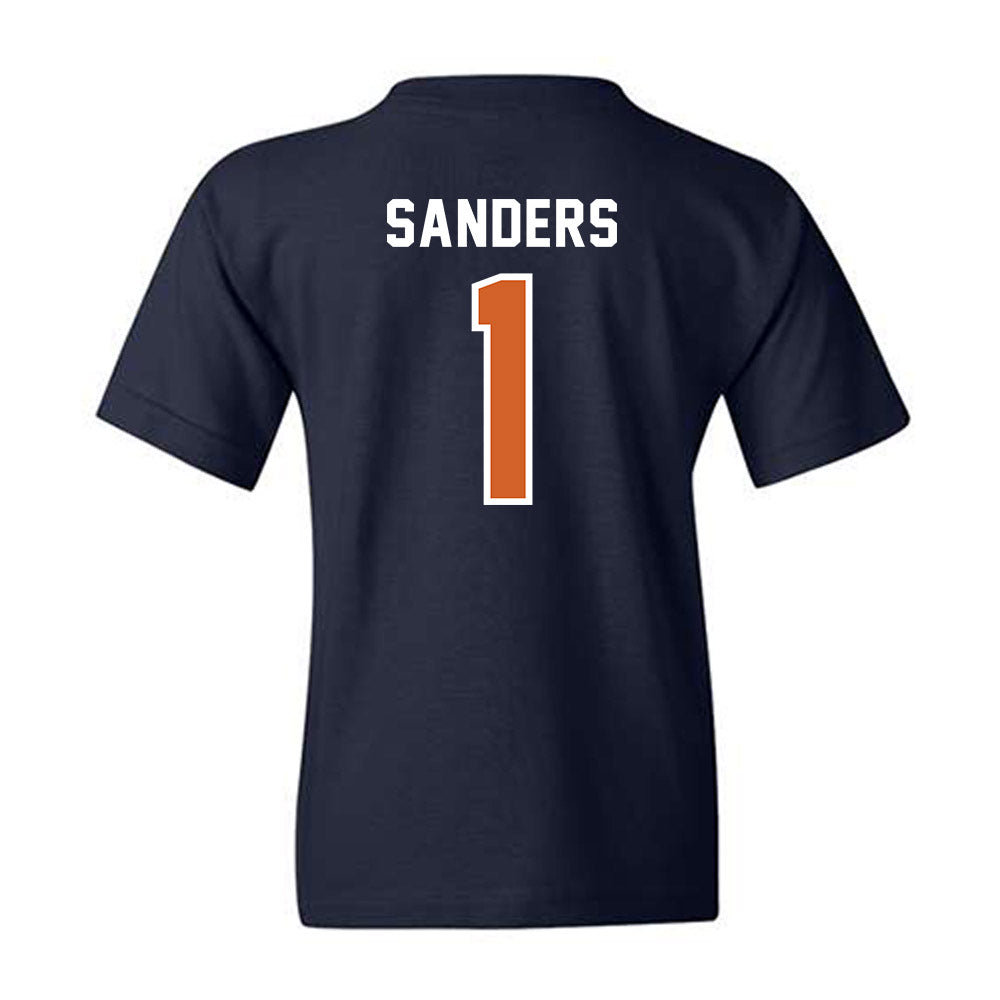 Wheaton IL - NCAA Baseball : Scott Sanders - Navy Youth T-Shirt-1