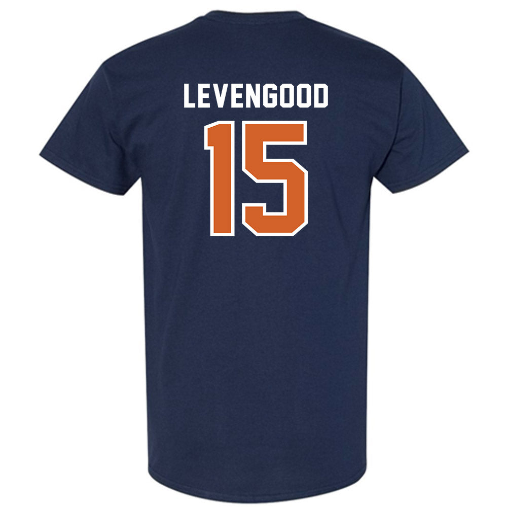 Wheaton IL - NCAA Baseball : David Levengood - Navy T-Shirt-1