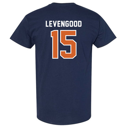 Wheaton IL - NCAA Baseball : David Levengood - Navy T-Shirt-1
