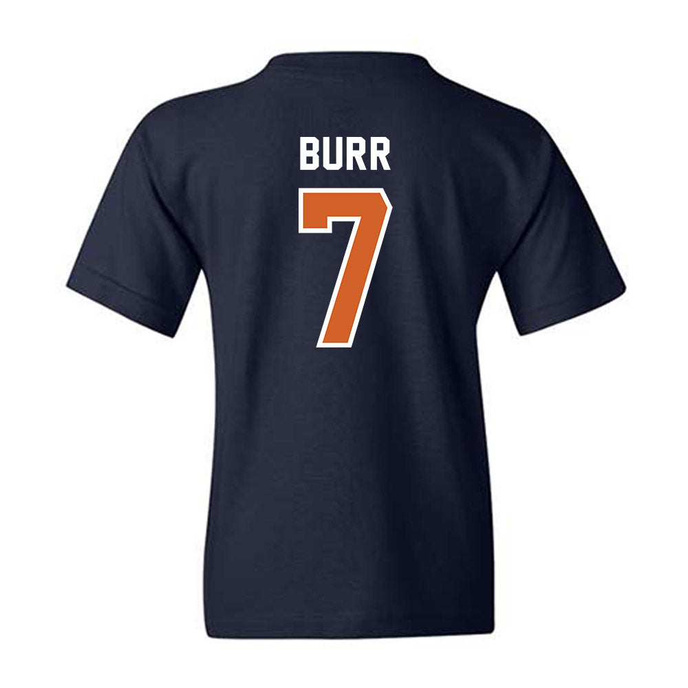 Wheaton IL - NCAA Baseball : Tyler Burr - Navy Youth T-Shirt-1
