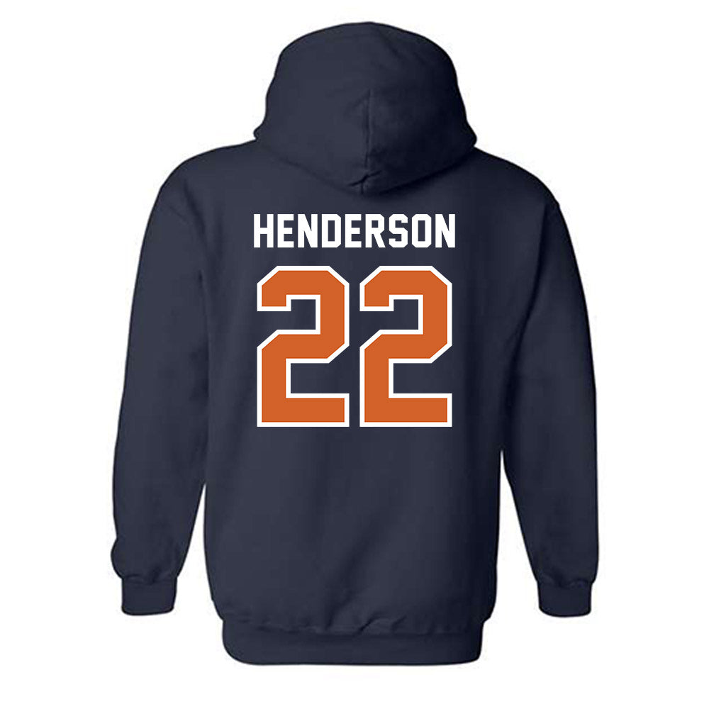 Wheaton IL - NCAA Baseball : Caleb Henderson - Navy Hooded Sweatshirt-1