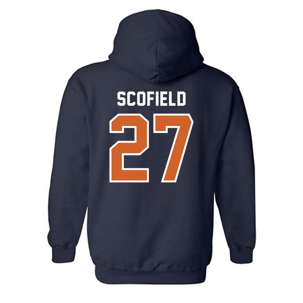 Wheaton IL - NCAA Baseball : Charlie Scofield - Navy Hooded Sweatshirt-1