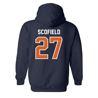 Wheaton IL - NCAA Baseball : Charlie Scofield - Navy Hooded Sweatshirt-1